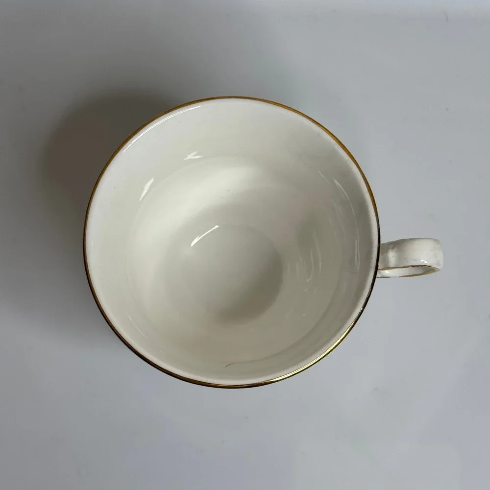 Queen Anne Bone China Tea Cup England Pattern Pink Rose Gold Trim